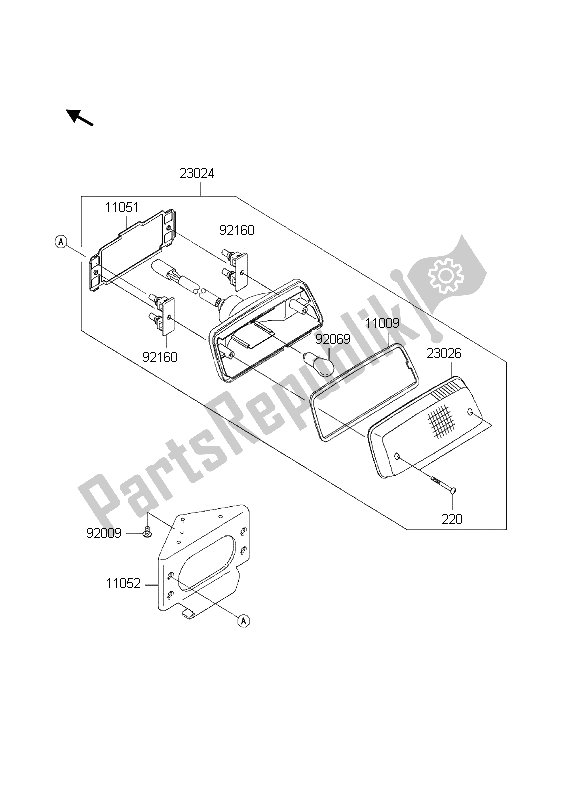 Todas las partes para Luz De La Cola de Kawasaki KVF 650 Prairie 4X4 2003