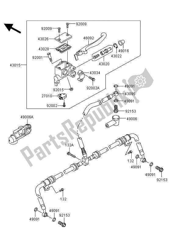 Tutte le parti per il Pompa Freno Anteriore del Kawasaki KVF 750 4X4 EPS 2012