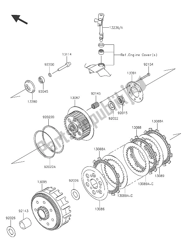 Tutte le parti per il Frizione del Kawasaki Ninja 250 SL 2016