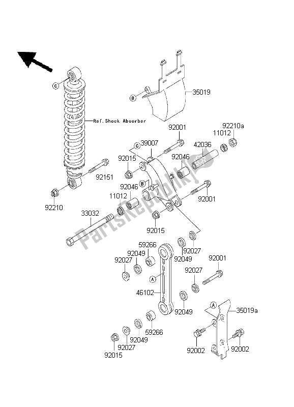 All parts for the Suspension of the Kawasaki KX 60 2003