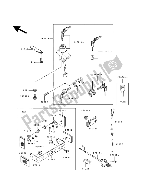 Tutte le parti per il Interruttore Di Accensione del Kawasaki KLE 500 1991