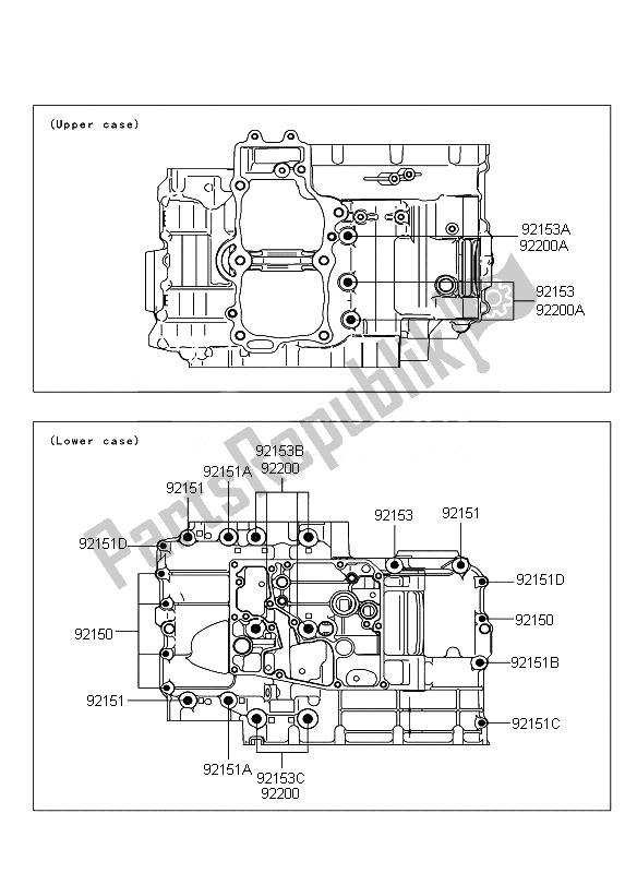 Alle onderdelen voor de Carter Bout Patroon van de Kawasaki ER 6F ABS 650 2011