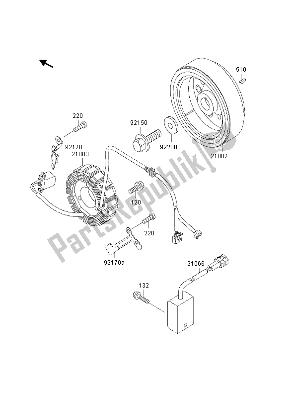 All parts for the Generator of the Kawasaki KLX 300R 1997