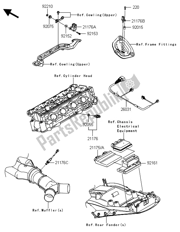 All parts for the Fuel Injection of the Kawasaki ZZR 1400 ABS 2014