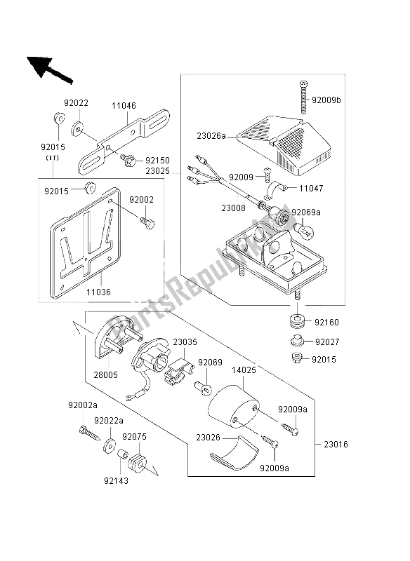 Tutte le parti per il Fanale Posteriore del Kawasaki KLX 650 1995