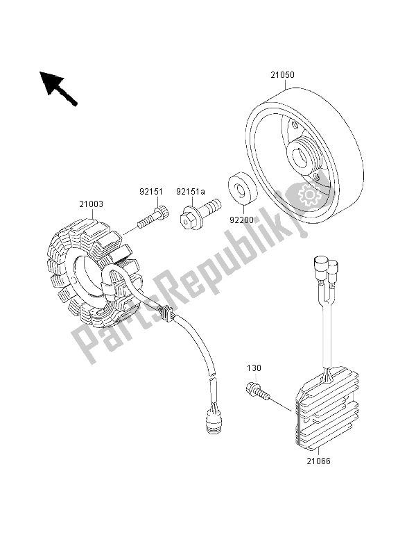 All parts for the Generator of the Kawasaki Ninja ZX 6R 600 2000