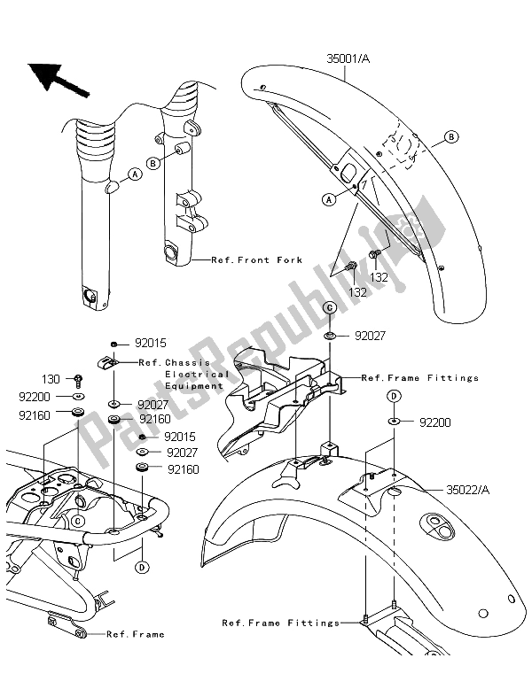 All parts for the Fenders of the Kawasaki W 800 2012