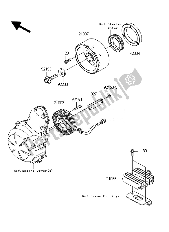 Wszystkie części do Generator Kawasaki ER 6N 650 2010