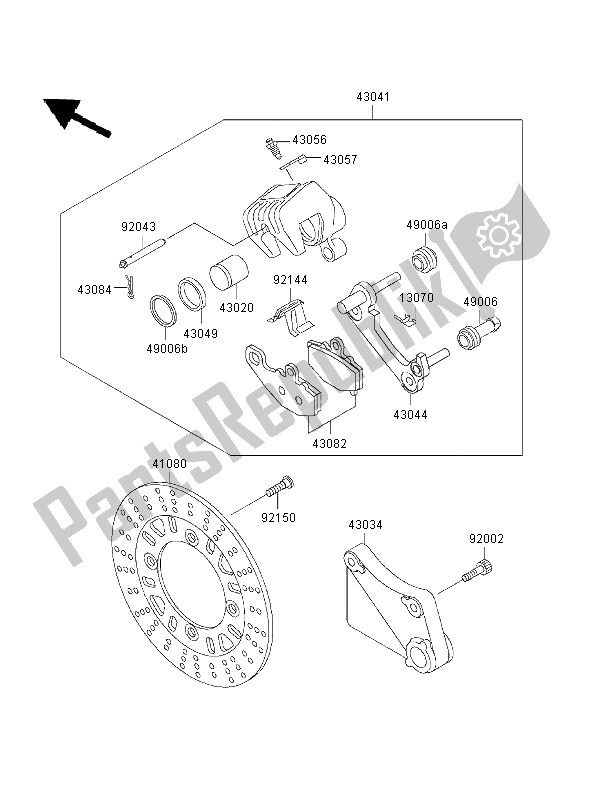 Tutte le parti per il Freno Posteriore del Kawasaki Ninja ZX 6R 600 1997