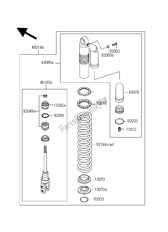 All parts for the Shock Absorber of the Kawasaki KX 500 1995