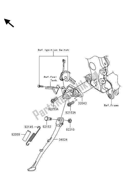 All parts for the Stand(s) of the Kawasaki ZZR 1400 ABS 2013