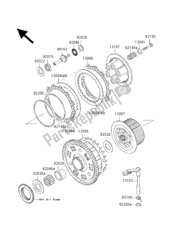 Todas las partes para Embrague de Kawasaki Ninja ZX 12R 1200 2000