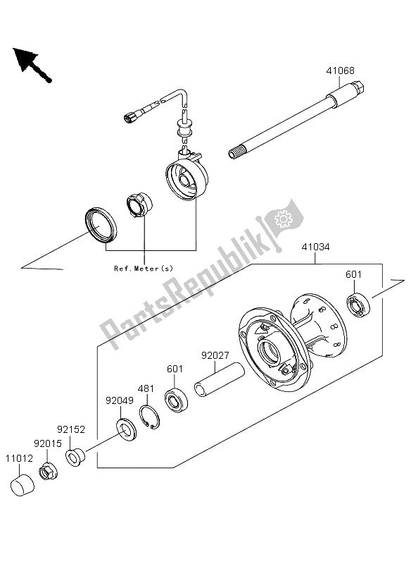 Tutte le parti per il Mozzo Anteriore del Kawasaki KLX 250 2011