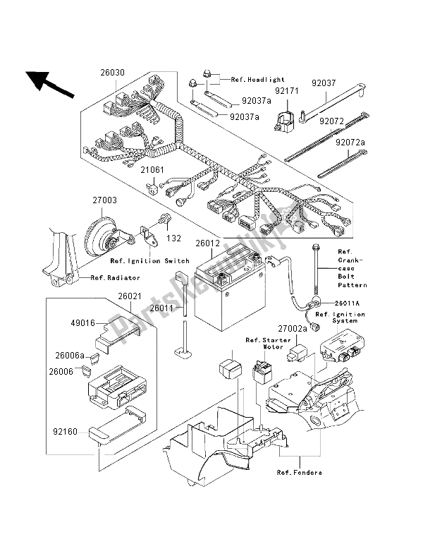 All parts for the Chassis Electrical Equipment of the Kawasaki ZRX 1200R 2002