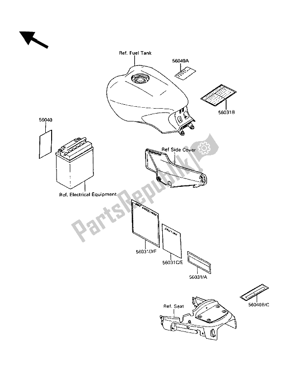 Todas las partes para Etiquetas de Kawasaki 1000 GTR 1992