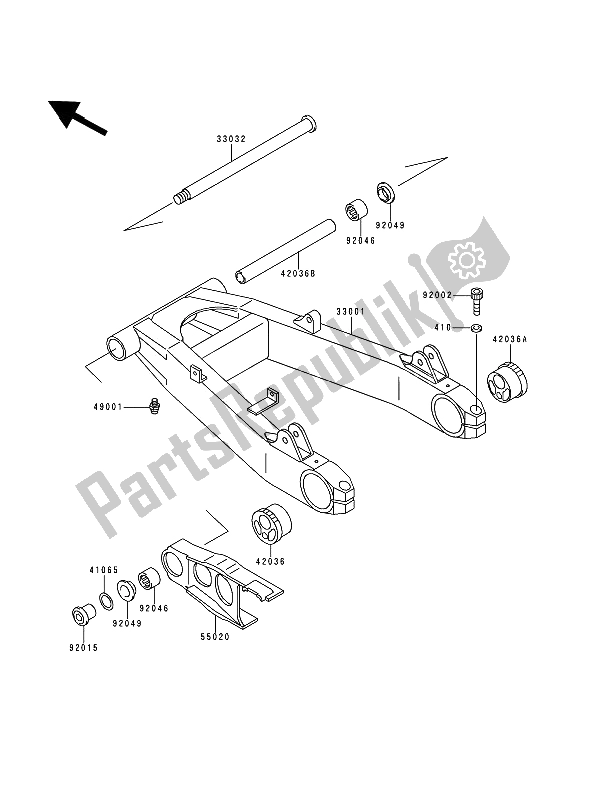 Todas las partes para Basculante de Kawasaki Zephyr 750 1994