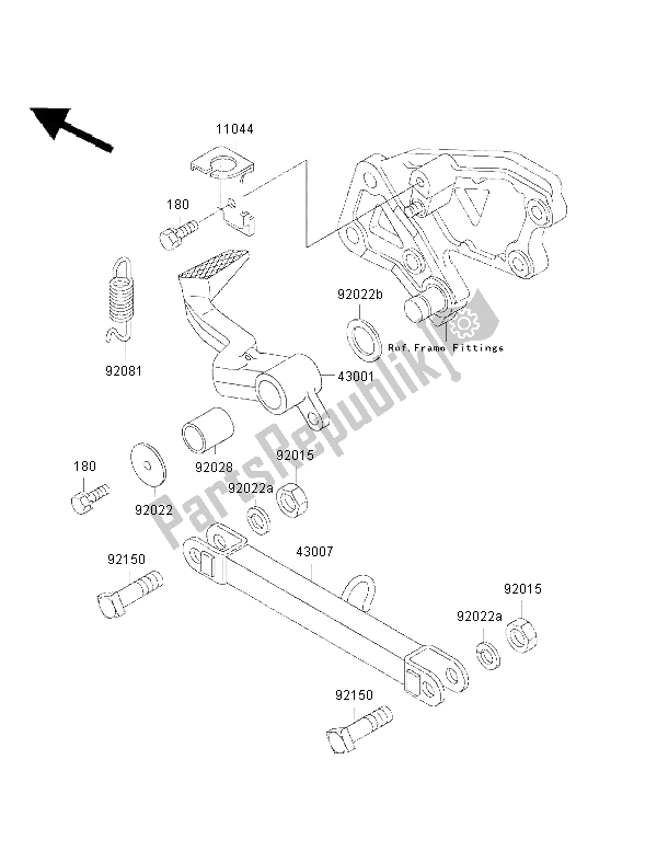 Toutes les pièces pour le Pédale De Frein du Kawasaki ZZ R 600 2002