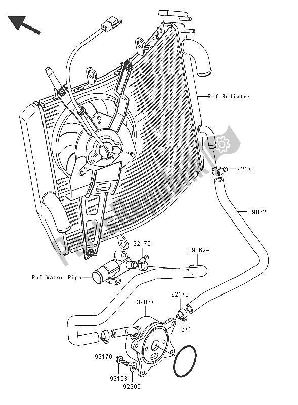 Todas as partes de Radiador De óleo do Kawasaki Ninja ZX 6 RR 600 2005