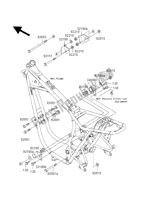 Tutte le parti per il Supporto Del Motore del Kawasaki W 650 2003