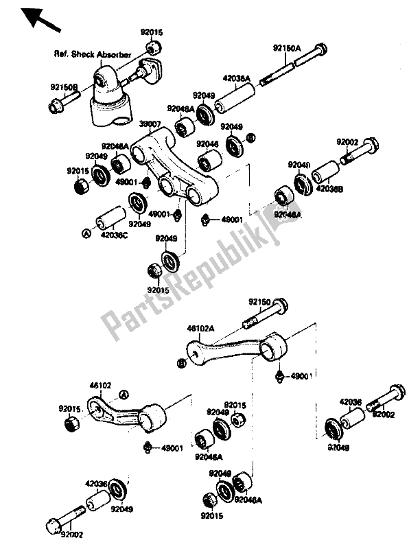 Todas las partes para Suspensión de Kawasaki ZX 10 1000 1988