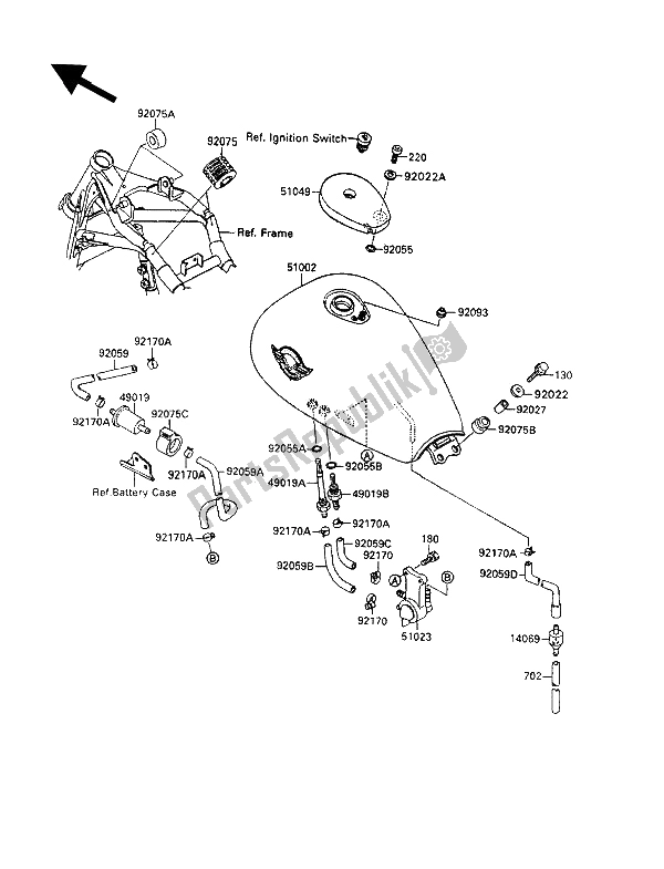 Tutte le parti per il Serbatoio Di Carburante del Kawasaki VN 15 SE 1500 1992