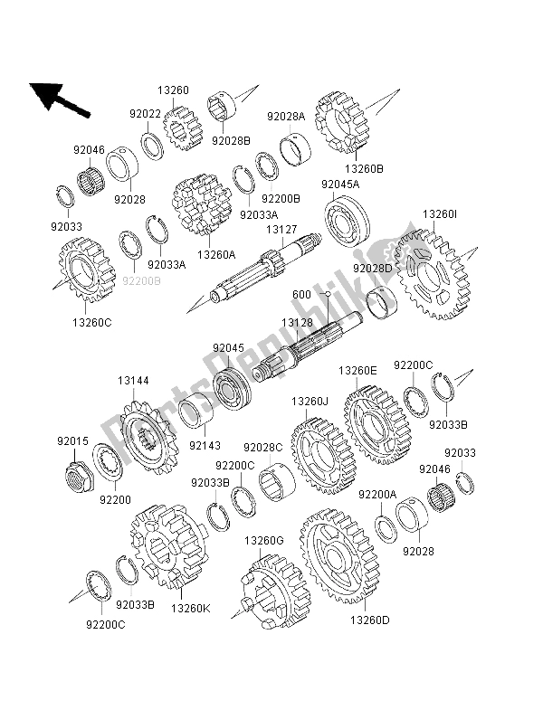 Tutte le parti per il Trasmissione del Kawasaki Ninja ZX 6R 600 1997