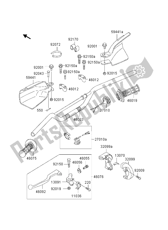 Wszystkie części do Kierownica Kawasaki KLX 300R 1997