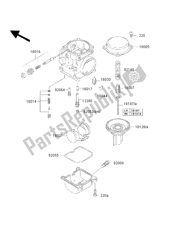 Tutte le parti per il Parti Del Carburatore del Kawasaki W 650 2002