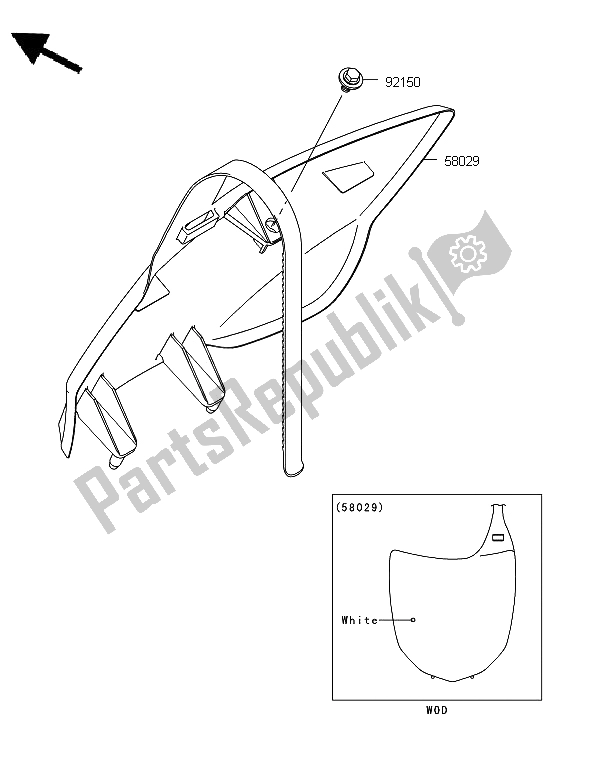 Alle onderdelen voor de Accessoire van de Kawasaki KX 450F 2012