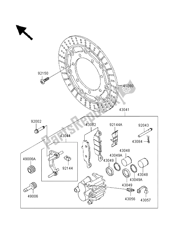 All parts for the Front Brake of the Kawasaki VN 1500 Classic 1998