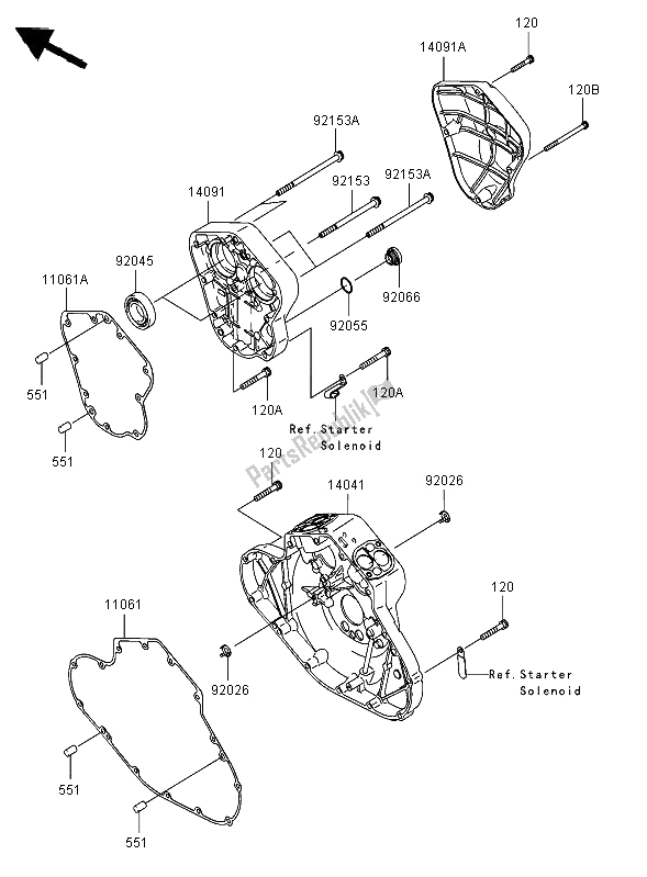 All parts for the Cam Cover of the Kawasaki VN 2000 2006