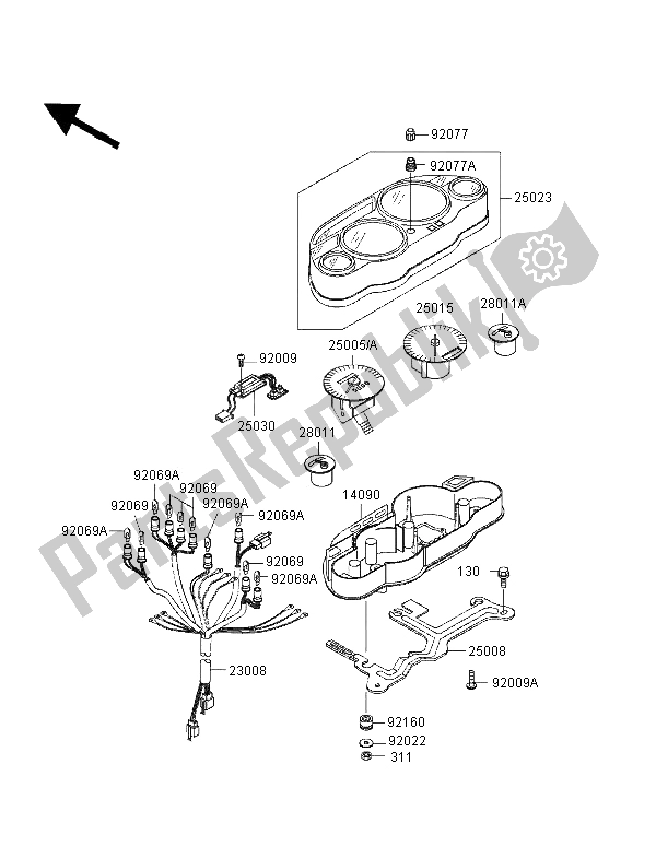 Tutte le parti per il Metro del Kawasaki ZZ R 600 1997