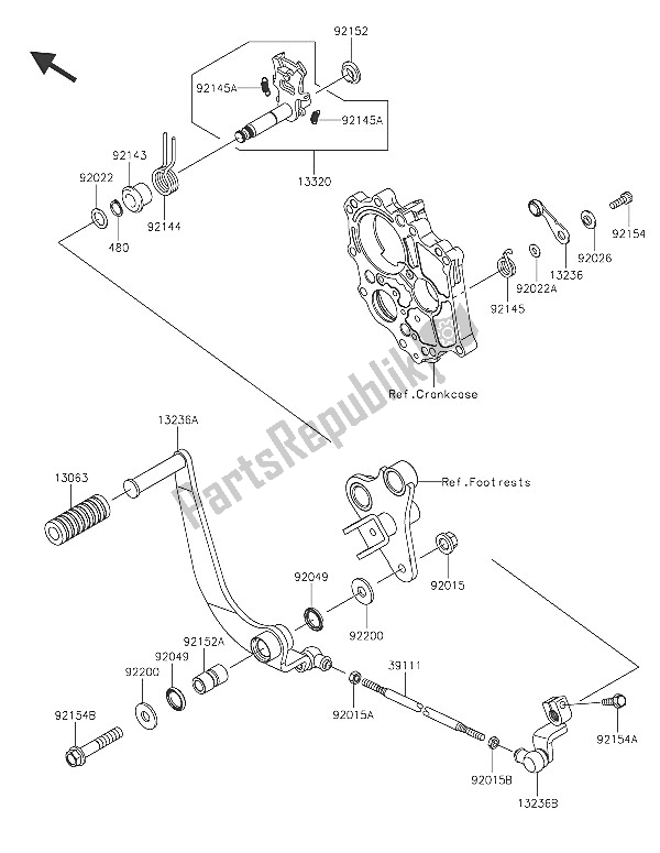 All parts for the Gear Change Mechanism of the Kawasaki Vulcan S ABS 650 2016