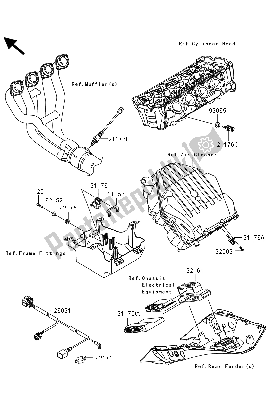 Tutte le parti per il Iniezione Di Carburante del Kawasaki Z 1000 SX 2013