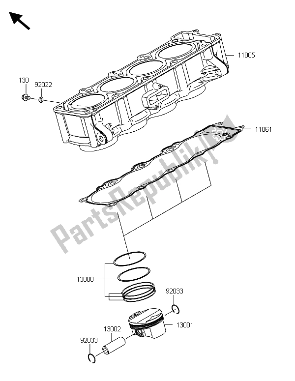 Todas las partes para Cilindro Y Pistón (es) de Kawasaki Z 800 CDS 2013