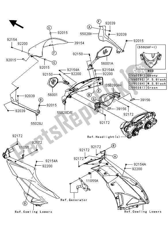 Wszystkie części do Os? Ona Kawasaki Ninja ZX 6R 600 2012