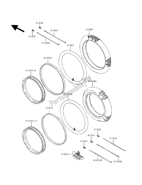 Tutte le parti per il Pneumatici del Kawasaki KX 60 1994