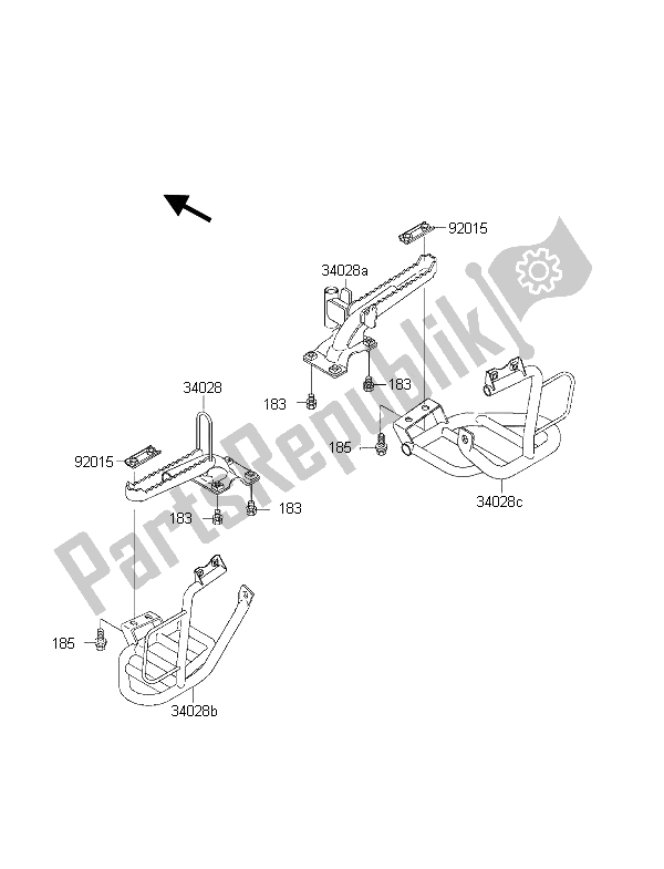 Tutte le parti per il Poggiapiedi del Kawasaki KLF 300 2001