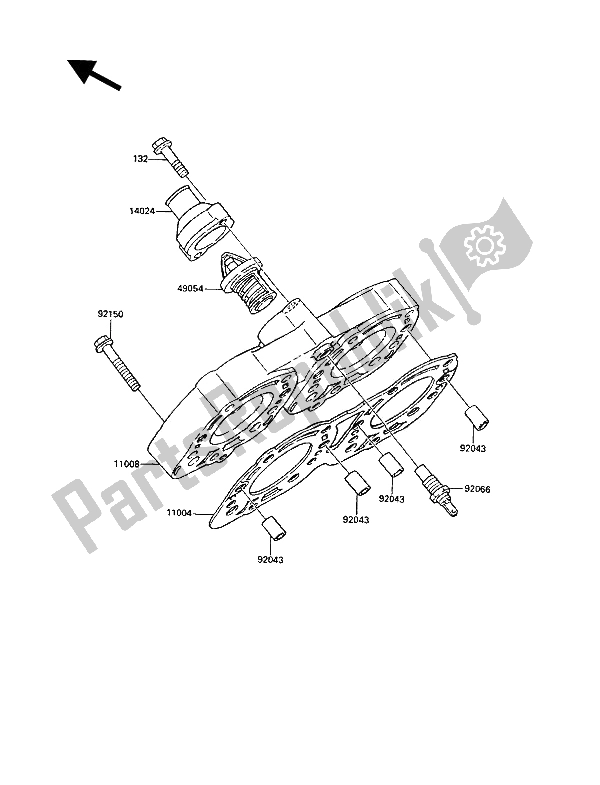 Tutte le parti per il Testata del Kawasaki KR 1 250 1990