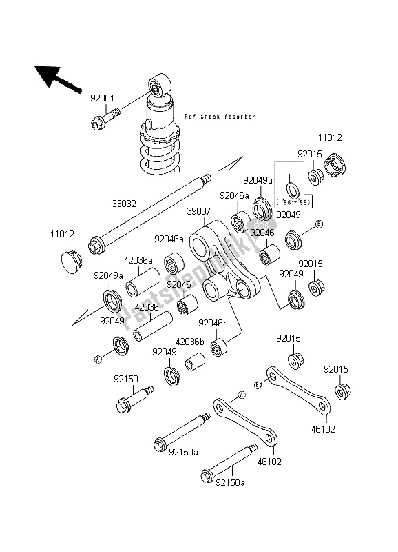 All parts for the Suspension of the Kawasaki KLR 650 1995