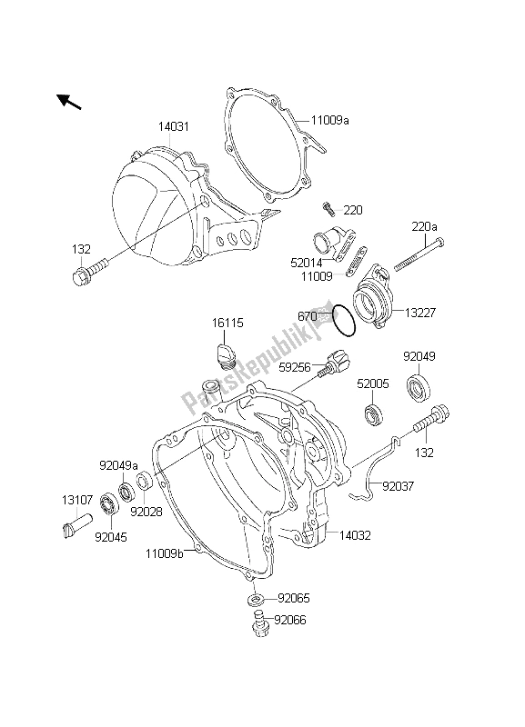 Toutes les pièces pour le Couvert De Moteur du Kawasaki KX 60 2000