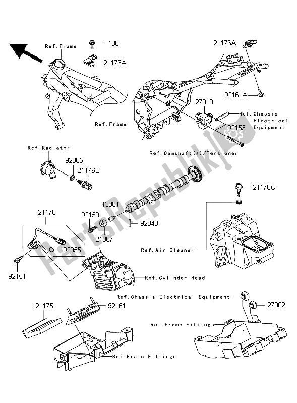 All parts for the Fuel Injection of the Kawasaki Z 750 2004