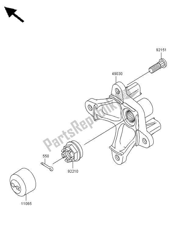 All parts for the Front Hub of the Kawasaki KVF 650 4X4 2011
