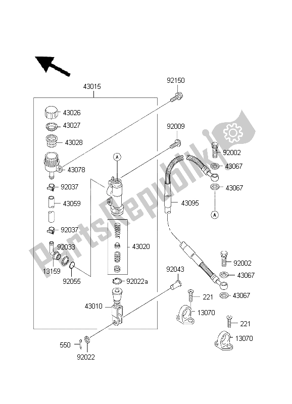 Toutes les pièces pour le Maître-cylindre Arrière du Kawasaki KX 85 SW 2003