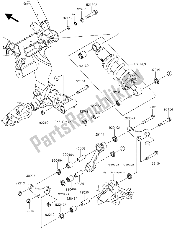 All parts for the Suspension & Shock Absorber of the Kawasaki Vulcan S 650 2015
