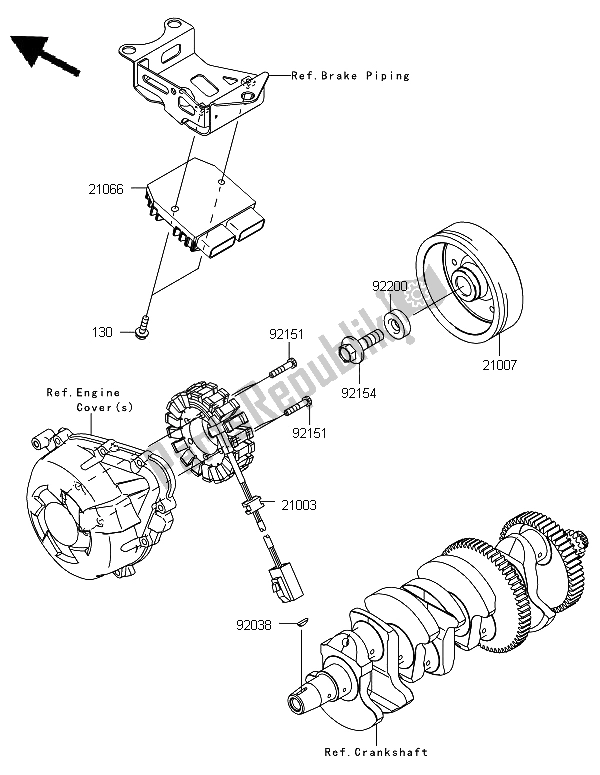 All parts for the Generator of the Kawasaki Versys 1000 2012