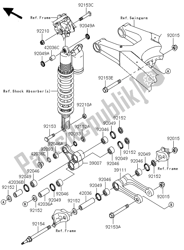 All parts for the Suspension of the Kawasaki KX 450F 2011