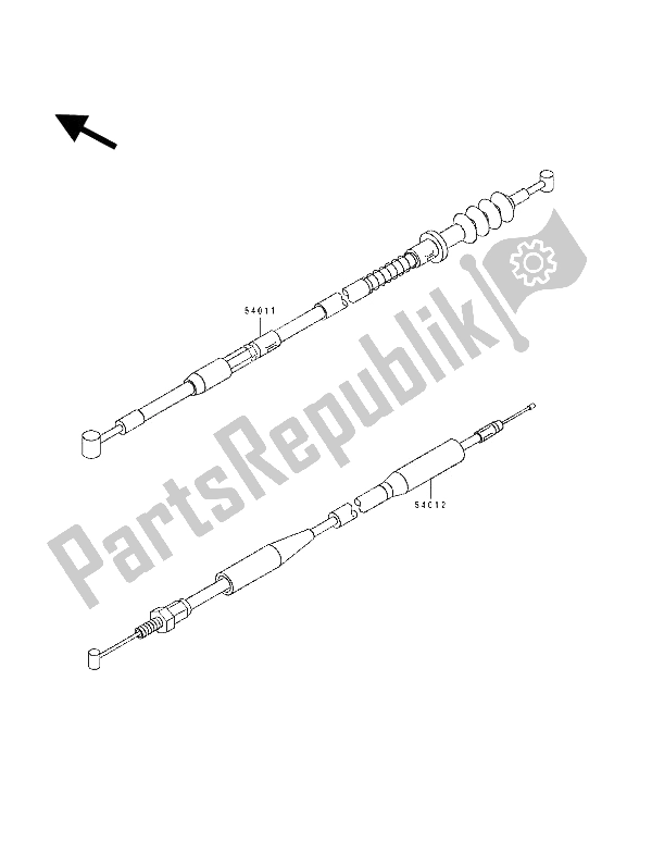 Toutes les pièces pour le Câbles du Kawasaki KX 100 1992