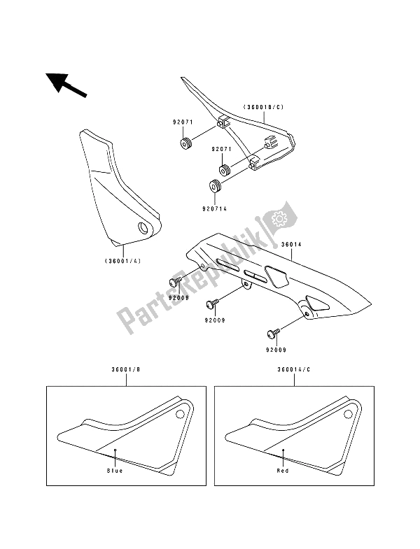 All parts for the Side Covers & Chain Cover of the Kawasaki Zephyr 550 1991