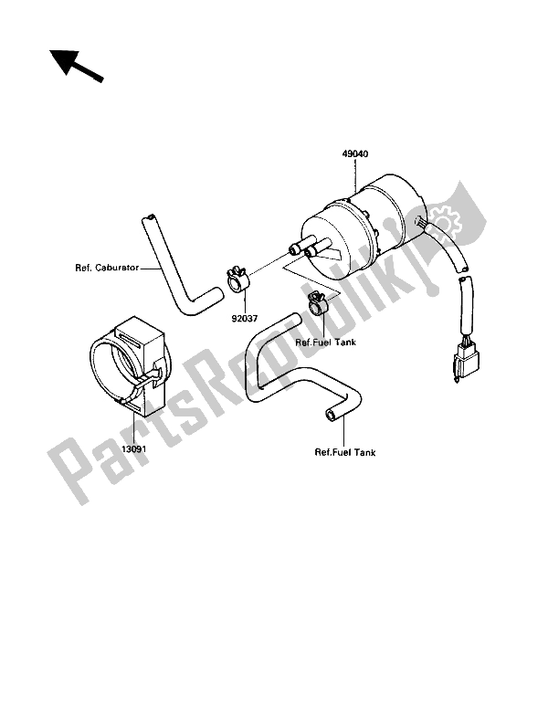 All parts for the Fuel Pump of the Kawasaki Voyager XII 1200 1987